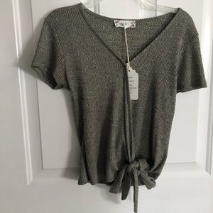 Pink Rose Tie Front Shirt